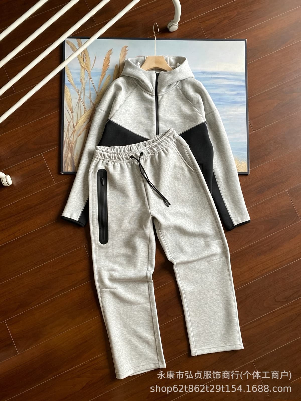 Suit. black and light gray