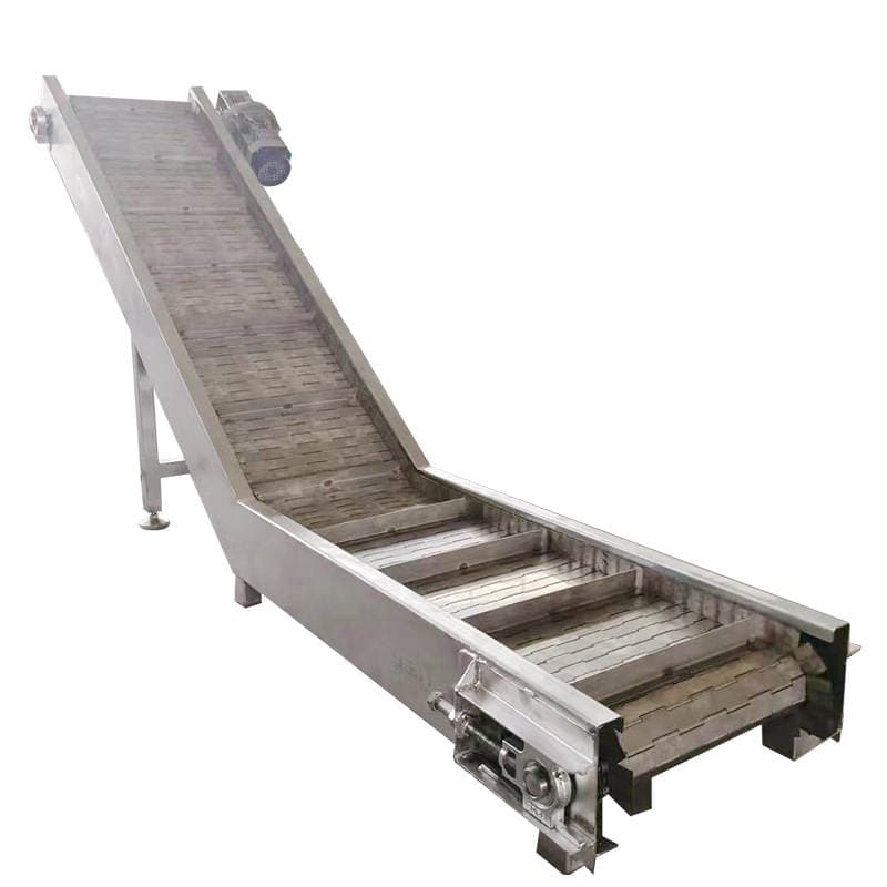 Stainless Steel Plate Chain Climbing Conveyor Belt Bucket Loader Heavy Scrap Transport Chain Plate Elevator 5
