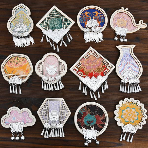 Miao Gümüşü və Song Brocade naxışlı maqnit üçün DIY dəsti