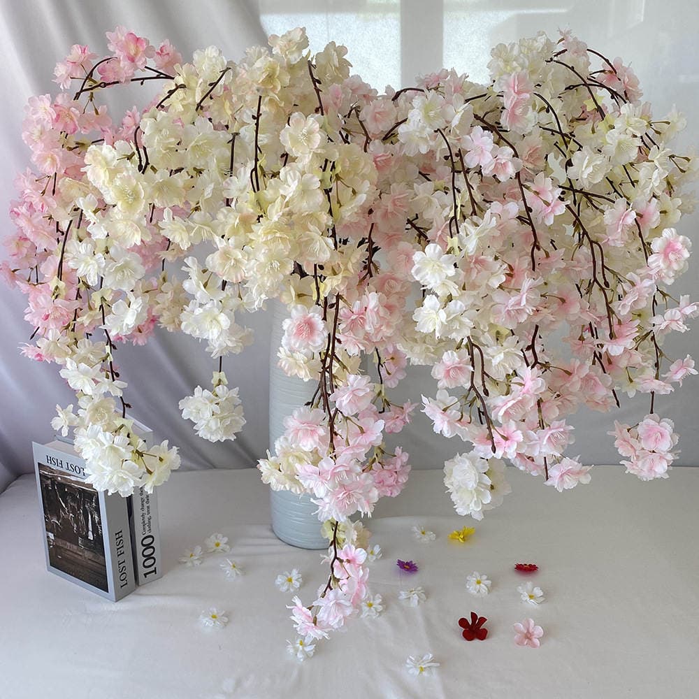 Manufacturer Supplies Handmade Silk Flowers for Home Decoration, Artificial Hanging Waterfall Cherry Blossom Vase Flowers, Artificial Flower Plants 3