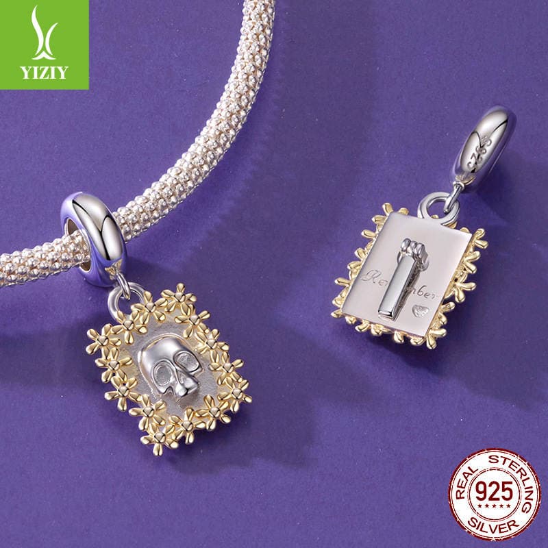 Yinziyun Original S925 Sterling Silver Gold-Plated Pendant Jewelry Accessories Cross-Border Heart Bee DIY Bracelet Beads 3