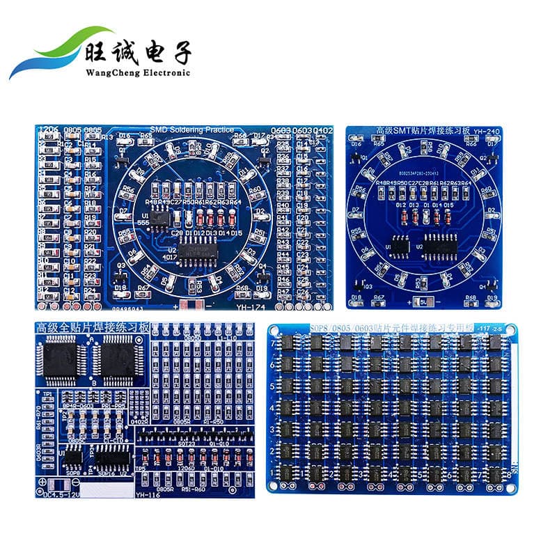 SMD komponentləri üçün lehimləmə təcrübə lövhəsi dəsti, DIY/təlim üçün 2