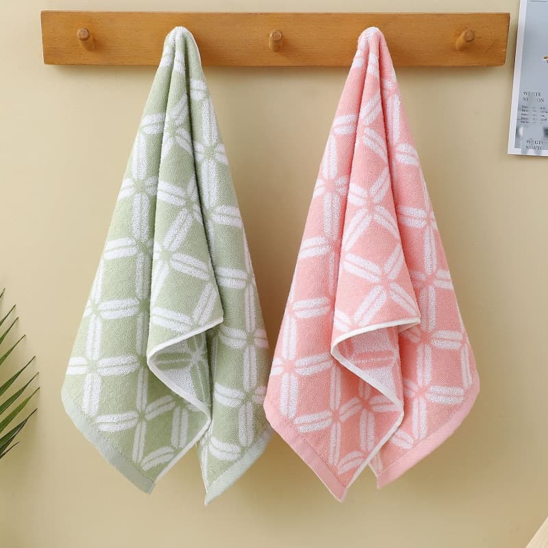 Huiqin - [Thin Towel 2-Pack Rich Pattern] Green-Pink - Low Price All Year Round
