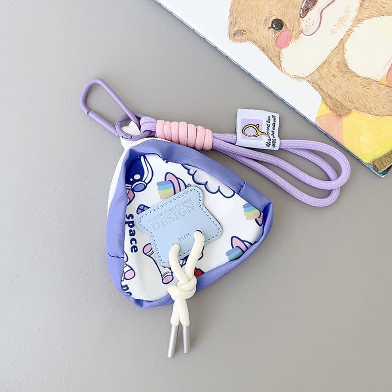[triangle astronaut] + purple label lanyard