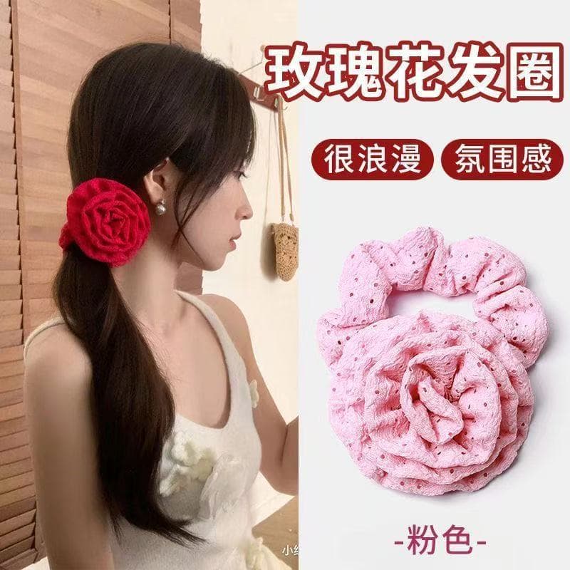 6021 rose hair tie-pink
