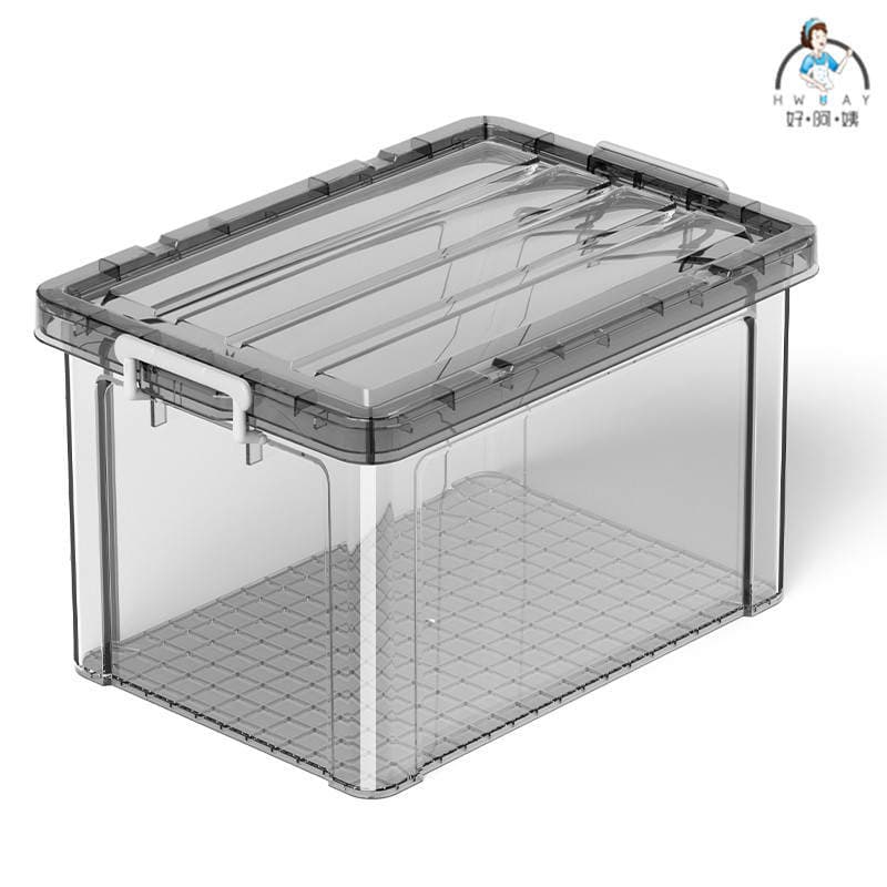 Transparent Plastic Storage Box with Lid for Household Toys, Clothes, and Clothing Storage, Large Capacity Storage and Organizing Box 5