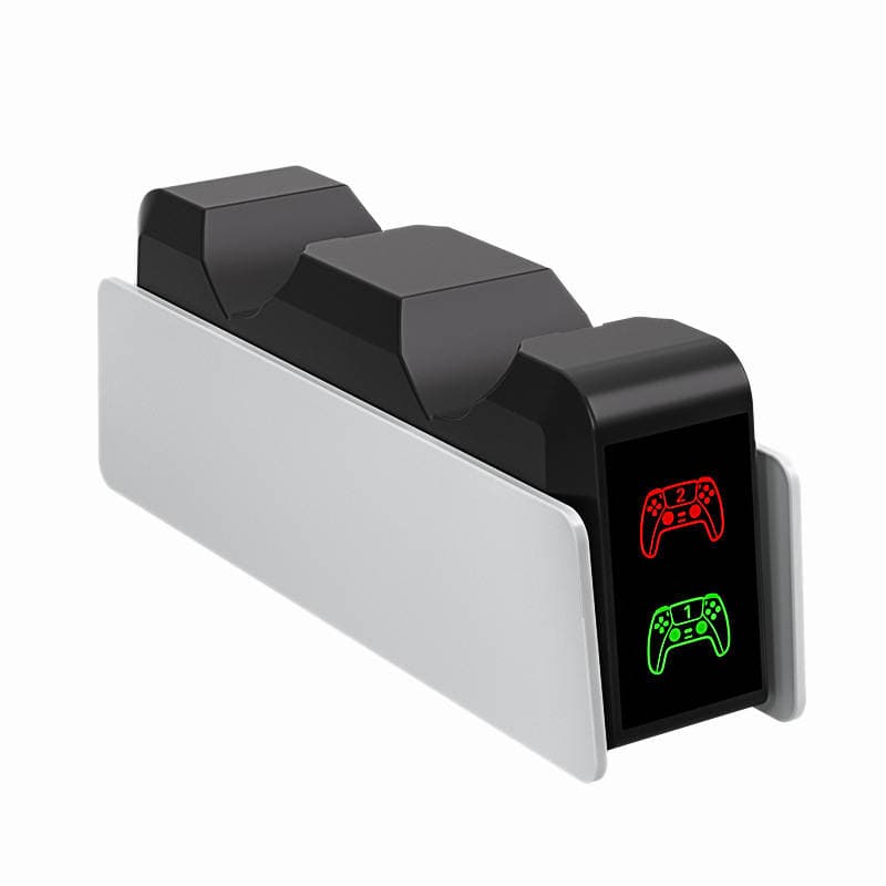 PS5 simsiz Bluetooth oyun kontrolleri üçün ikili sürətli şarj doku (işıqlı) 5