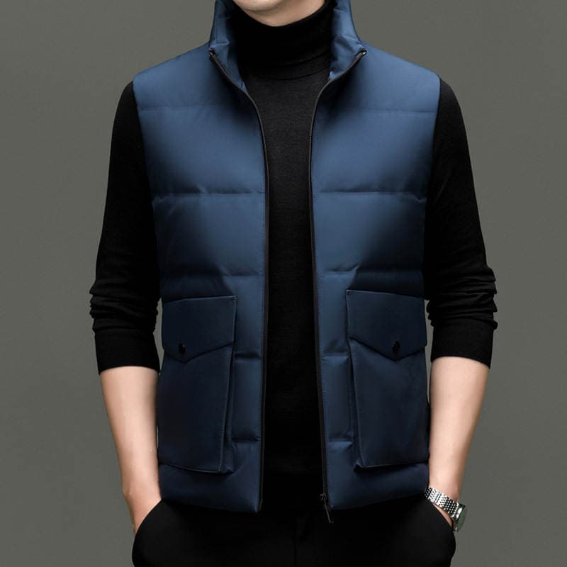 2025 Winter Men's down Vest, Casual Stand-Collar Sleeveless Jacket for Young and Middle-Aged Men, Wholesale Available 2