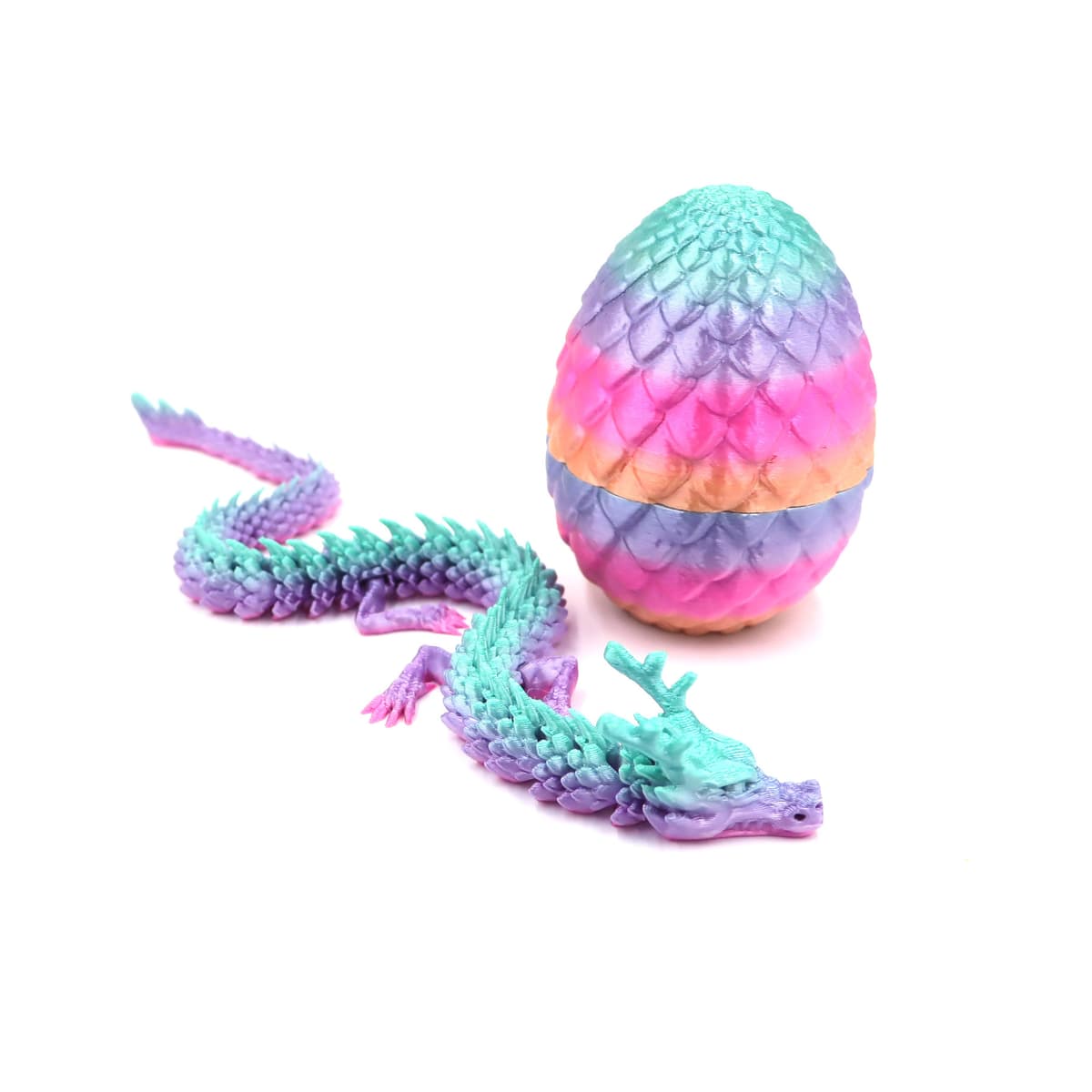 Rainbow candy: 8.5cm dragon egg + 30cm chinese dragon [authentic 3d printing]