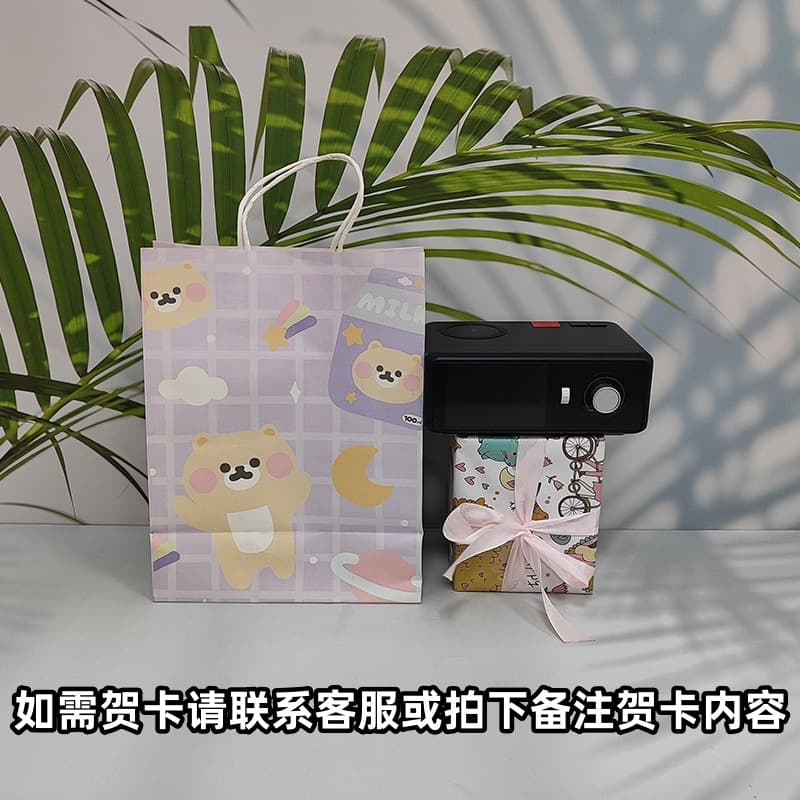Black + plaid bear gift bag + exquisite packaging for couples