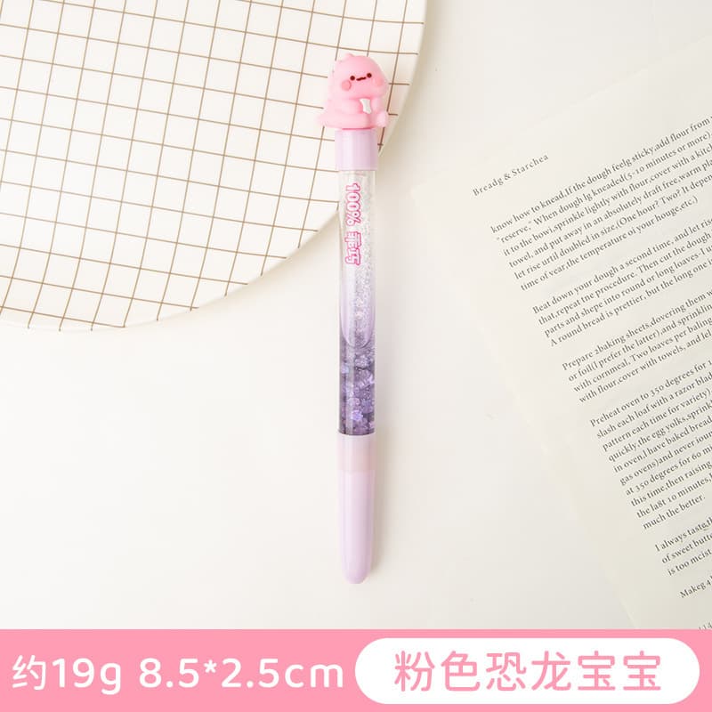 Pink dinosaur baby/cartoon creative quicksand pen