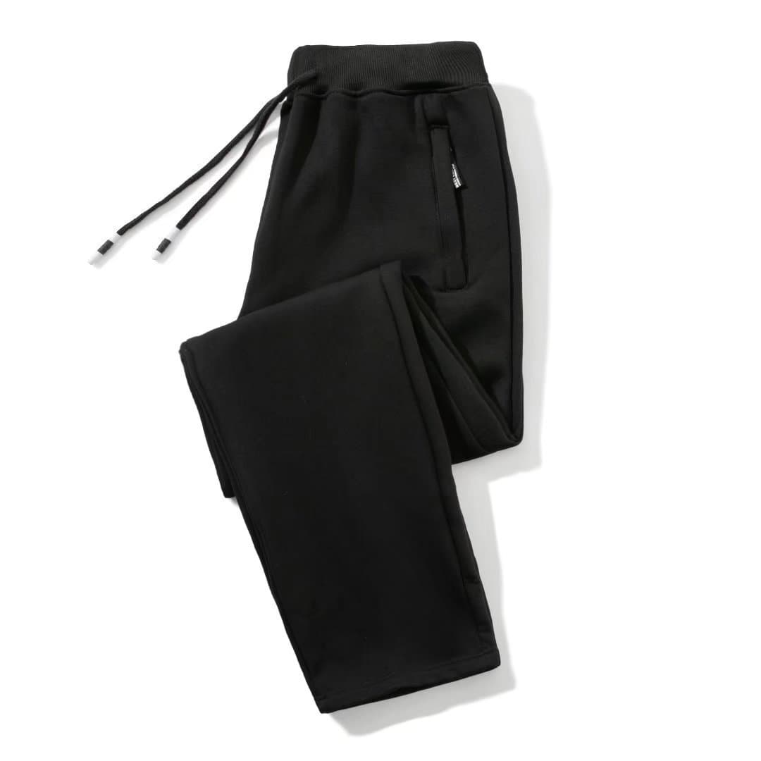 Straight leg double zipper regular fit - black