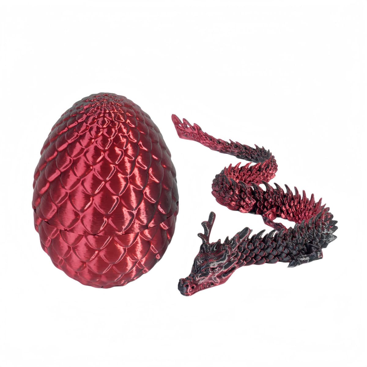 Black and red: 8.5cm dragon egg + 30cm chinese dragon [authentic 3d printing]