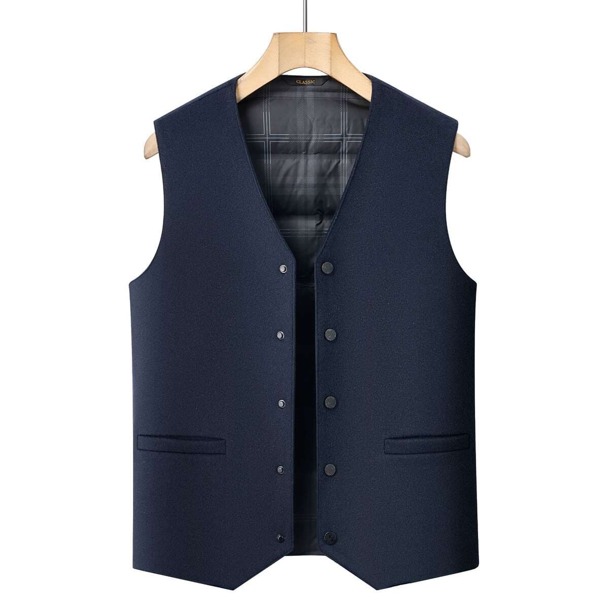 Men's Goose down Vest, New Autumn and Winter Style, Sleeveless, Single-Breasted, V-Neck, Warm Vest, Men's Cardigan, Dad's Outfit 2