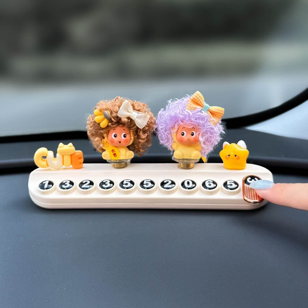 2026 New Model Bread Star Temporary Parking Number Plate for Moving Car, Phone Number Plate for Car, Cute Car-Mounted Mobile Phone Holder 1