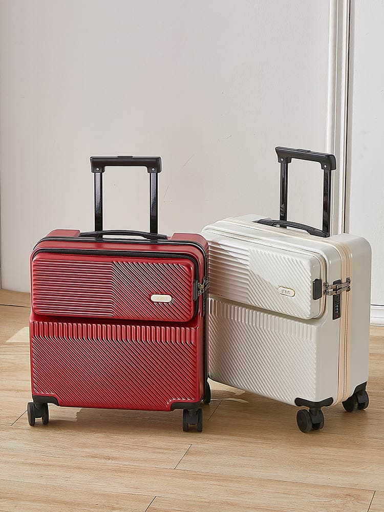 Front Opening Luggage Case Women's Small 18-inch Boarding Lightweight Trolley Case Male Student Business Travel Leather Case 3