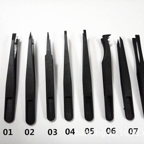 93301/2/3/4/5/6/7/8 elastic carbon fiber antistatic purification plastic antistatic tweezers plastic 2