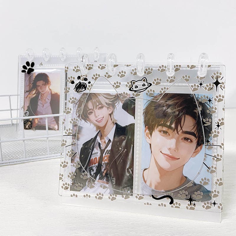 Ringnote Loose-Leaf Calendar Card Album High-Transparency Pet Thickened Board Cartoon Hollow-Out Celebrity Merchandise Small Card Storage Album 4