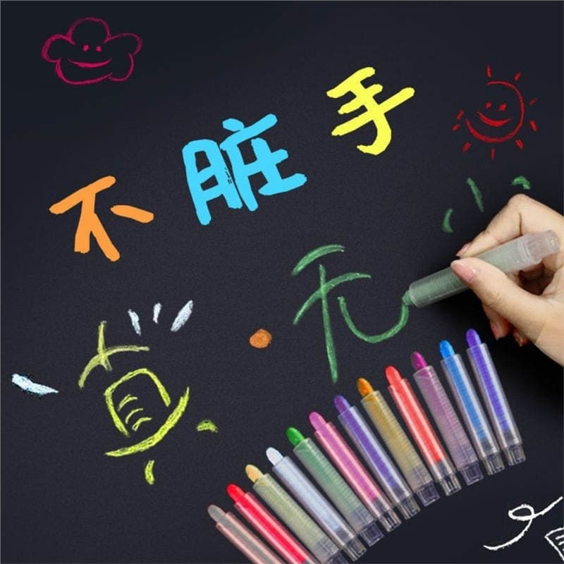 Whole Box of 60 Boxes of Colorful Solid Water-Soluble Chalk for Teaching, Dust-Free, Round-Shaped, for Classroom Use and Tutoring 3