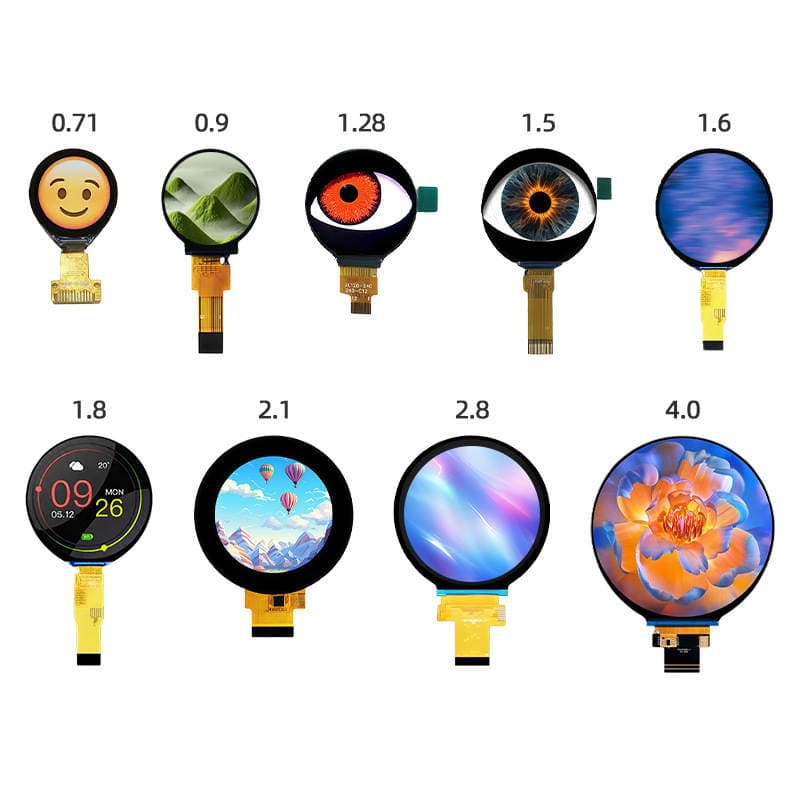 Tft Round Display Screen 0.71 Inch 0.9inch 1.3inch 1.6inch 2.1inch Screen Lcd Display Screen Full Color Screen 5