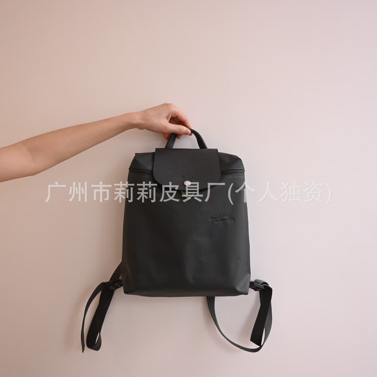 Original factory leather backpack - eco-friendly graphite gray