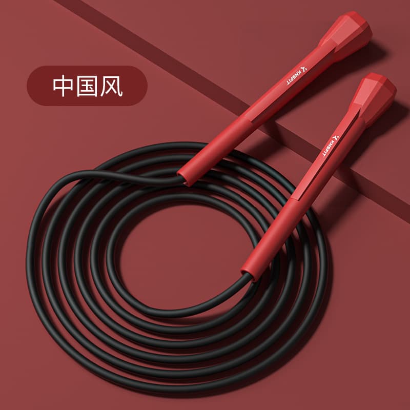 Hexagonal pen barrel skipping rope - red without logo (frosted matte rope 5mm thick suitable for under 1.8m years old)