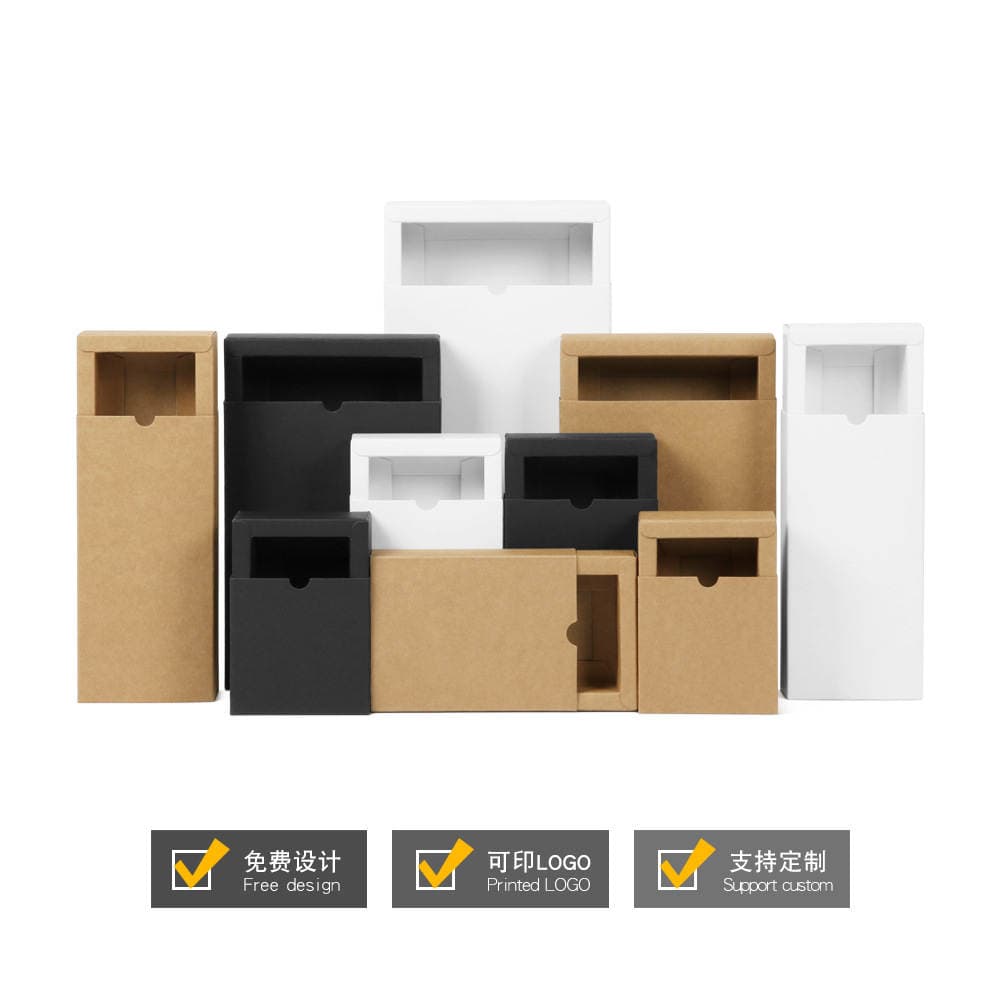Brown Packing Paper Black Card Gift Carton Product Packaging Box Color Box Foldableing Box Handmade Carton Packaging Box Drawer Carton 5