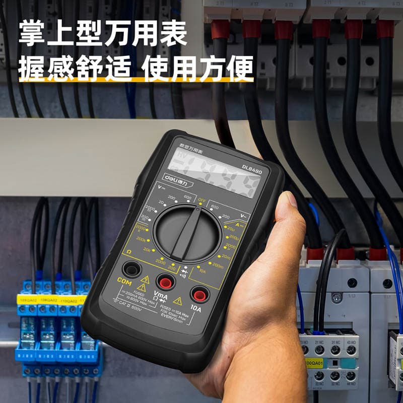 Deli Tool DL8490 Rəqəmsal Multimetr, Çoxfunksiyalı, Elektrik Təmiri üçün, Faza/Neytral Xətt Təyini 2