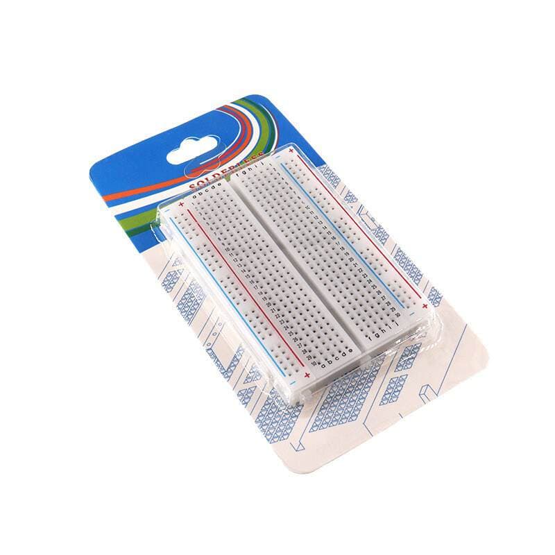 Lehimlənməyən sınaq lövhəsi (breadboard), 400 deşik, jumper naqilləri ilə 4