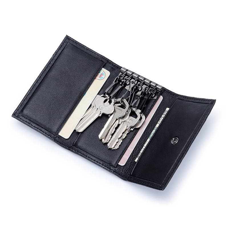 Wholesale Leather Woven Key Bag High Quality Sheepskin Multifunctional Simple Portable Unisex Key Buckle Bag 3