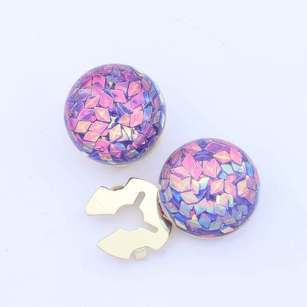 Purple Iridescent Button Cover Shirt Cufflinks Button Cover Collar Button Suit Button Clothing Accessories No-Sew Cufflinks