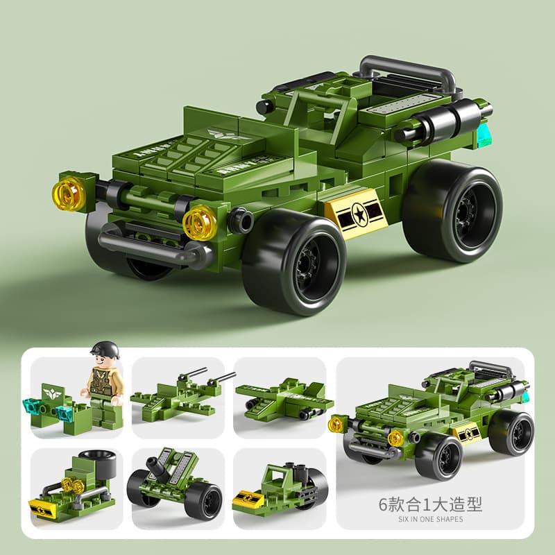 6 in 1 military off-road vehicle 106PCs