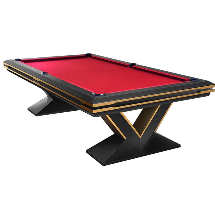 V Formalı Üçayaqlı Fərdi Ağac Bilardo Stolu, Mərmər Səthli, Çin Qara Səkkiz/Amerika Bilardosu üçün 5