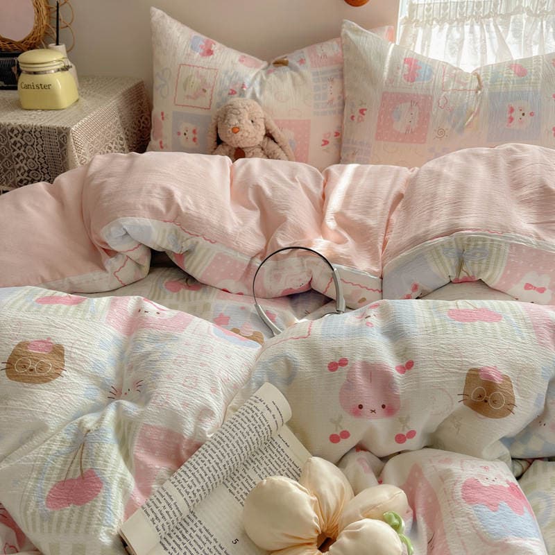 2026 New Model Cloud-Like Double-Layer Gauze Bedding Four-Piece Set, Bed Sheet and Duvet Cover, Student Dormitory Three-Piece Set for Summer 4