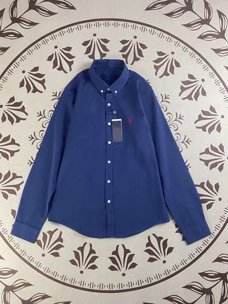 Ralph Lauren Polo Classic American Style Horse Logo Embroidered Long Sleeve Pure Cotton Casual Shirt for Couples Women