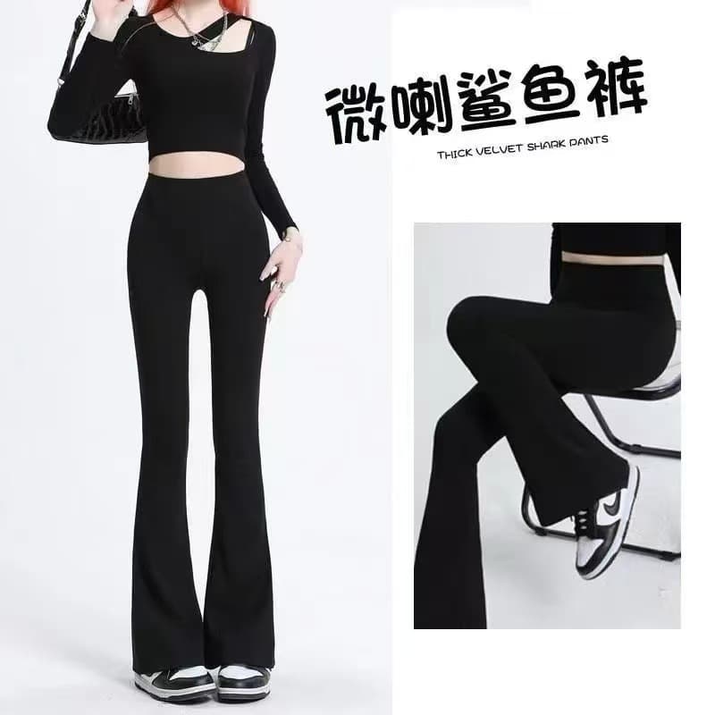 Micro-flared pants shark pants women's outwear yoga bottom pants black m (recommended 40-50kg )1773801