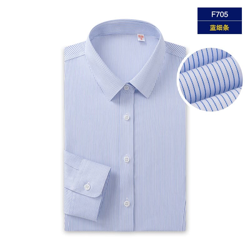 LF705 blue thin stripe formal dress collar