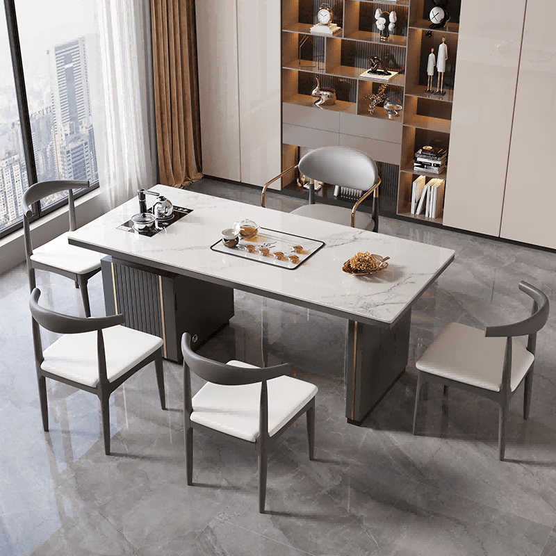 2m table, 1 light luxury chair + 4 guest chairs