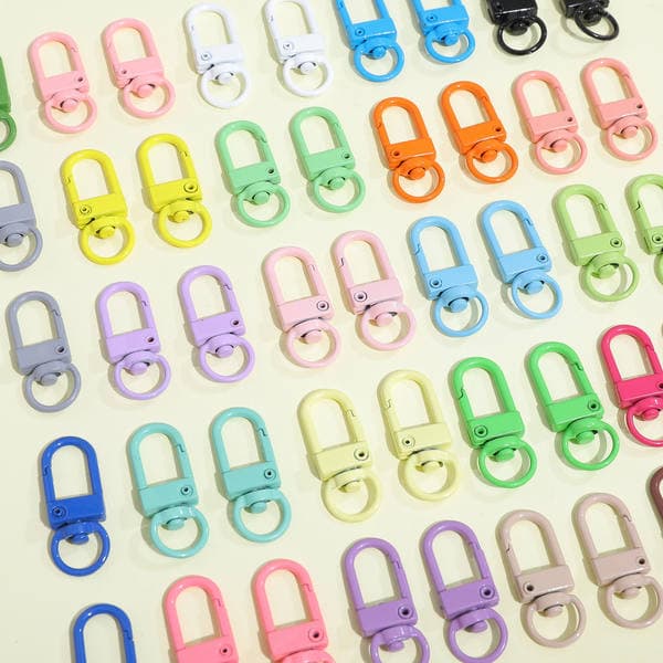 Color metal buckle bag hanging keychain door buckle U-shaped diy beaded jewelry mobile phone chain phone case accessories material
