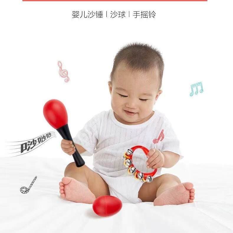 Small Sand Hammer Baby Training Toy Baby Hand Grasping Hearing Tracking Neonatal Early Education Baby Red Hand Rattle 3
