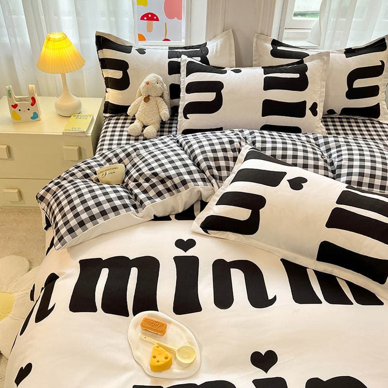 Cartoon bedding quilt cover student dormitory three-piece quilt set 4-piece skin-friendly wash cotton four-piece set clearance 2