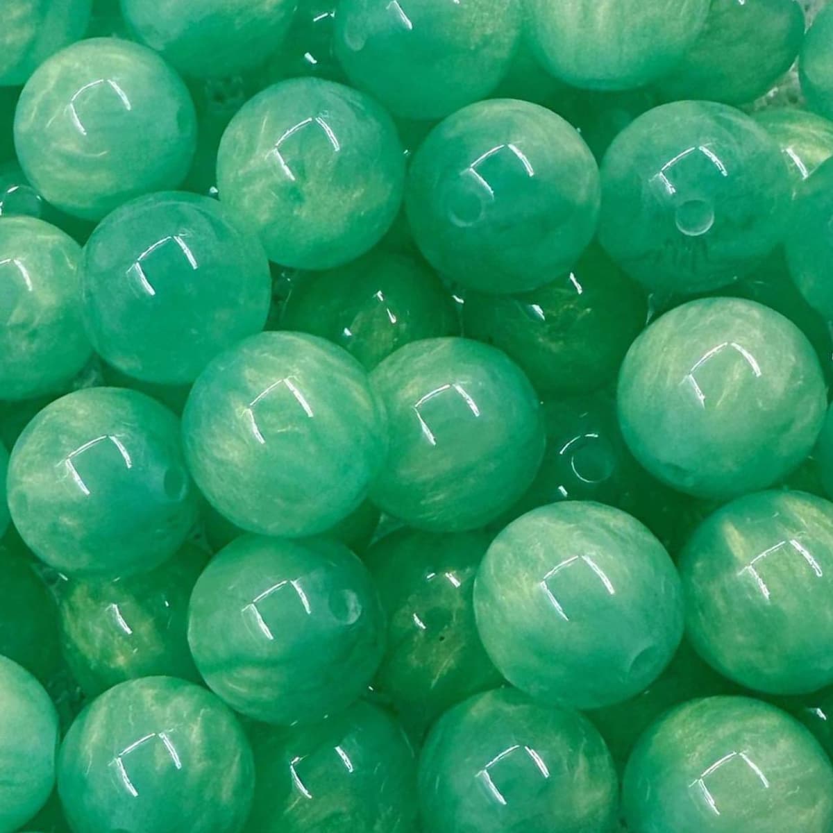 12 gilt oil painting beads resin round beads