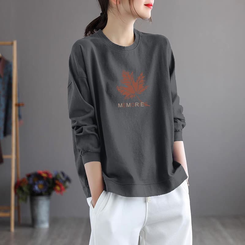 Gray (leaf print)