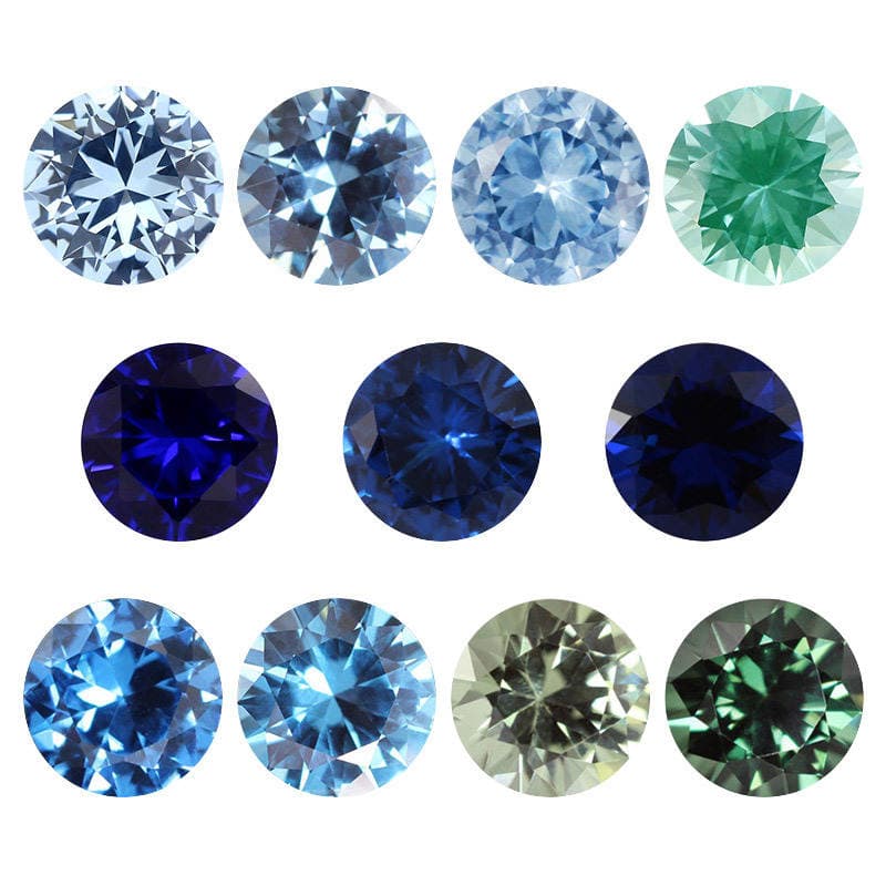 Round synthetic spinel bare stone 113# 106# 108# 119# 120#152# blue spinel ring 5