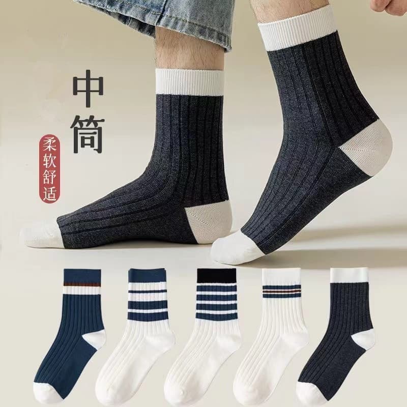Men's stripes (10 pairs/pack of 5 colors mixed)