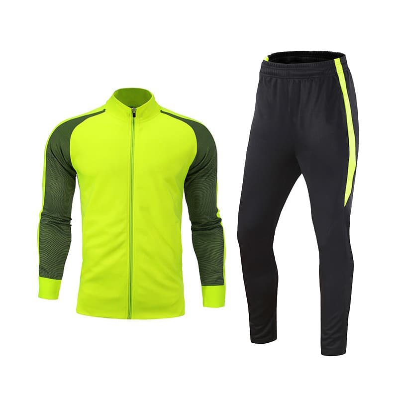 Fluorescent green top + black with fluorescent green trousers (no children's style)