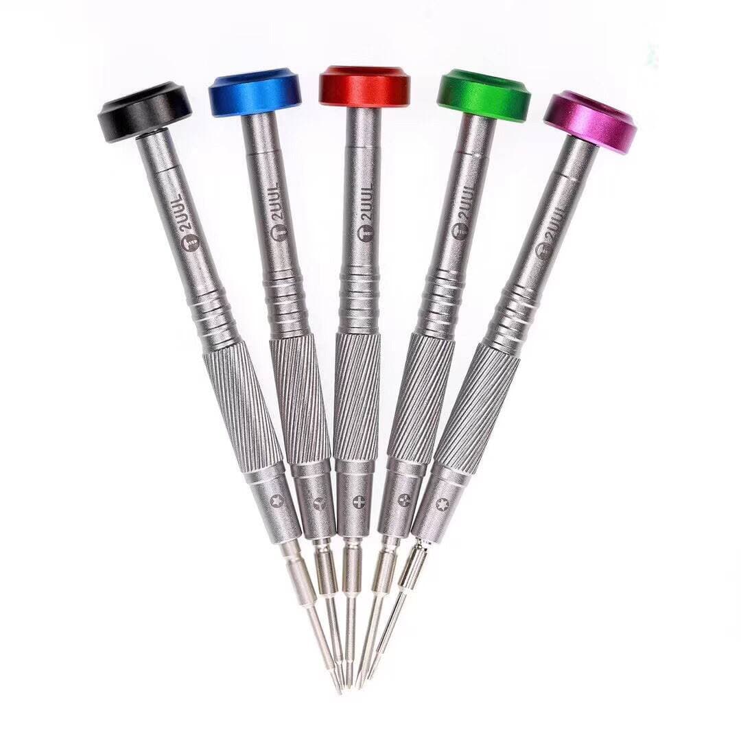 New 2Uul Extra Hard Fly Shaft Screwdriver for Mobile Phone Repair, Triangle, Pentagon, Cross, Hex T2 Screwdriver 3