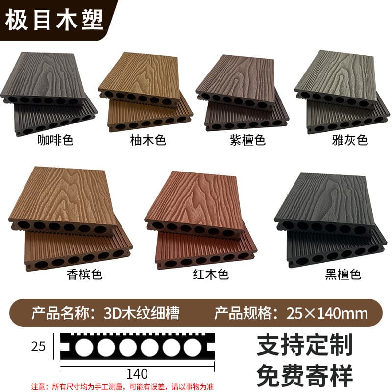 First generation [round hole fine groove 3d wood grain] 25×140mm