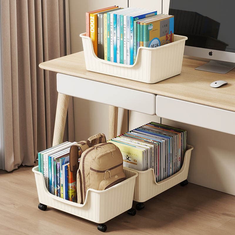 Storage Box for Students to Store Books, Book Box with Wheels, Movable Book Storage Box, Dormitory Bag Storage Box 4