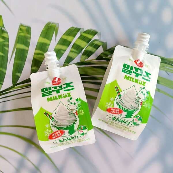 Korean Imported Shouer Milk-Flavored Ice Cream, Suckable Ice Cream, Cold Drink 117.9g